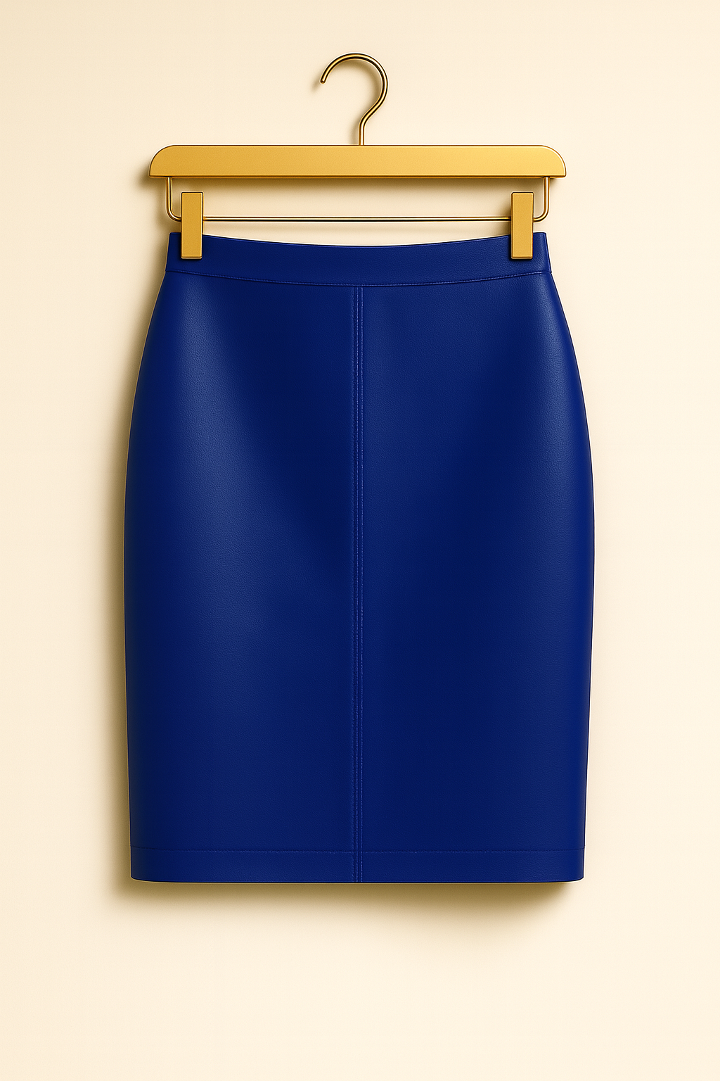 Jupe en cuir véritable – Bleu électrique