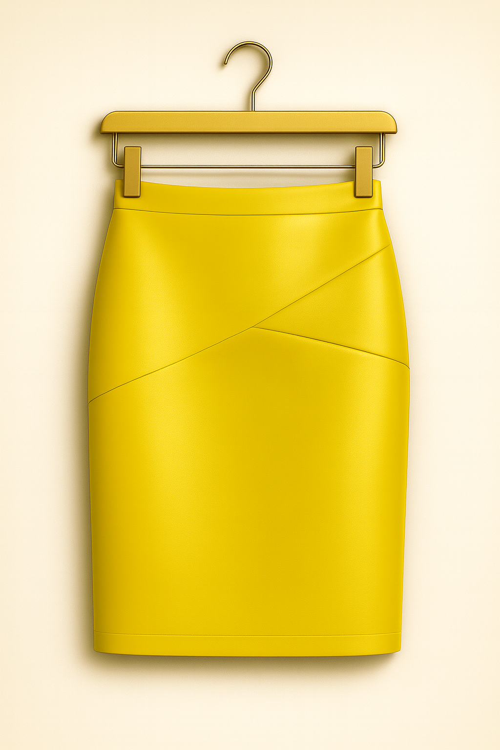 Jupe en cuir véritable – Jaune