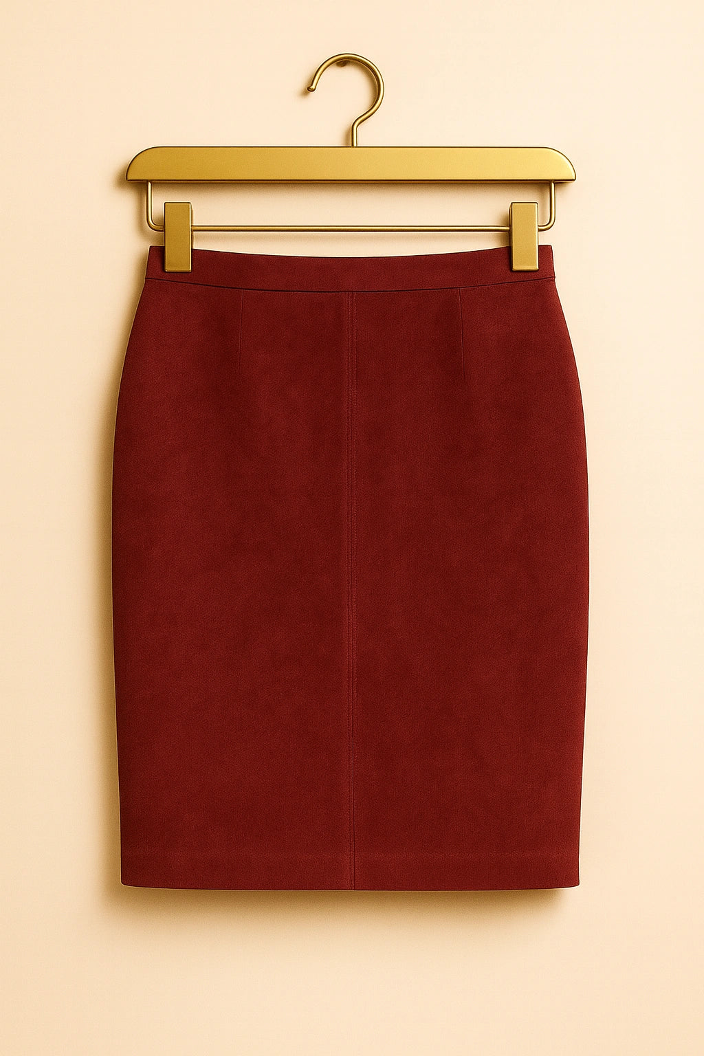 Jupe Crayon Daim Bordeaux Cuiriva - Détail texture daim