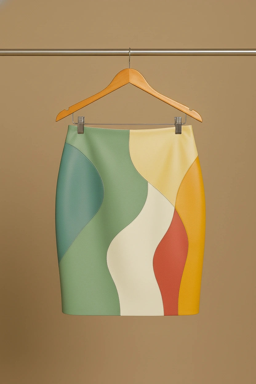 Jupe Safari Cuiriva - Détail motif coloré